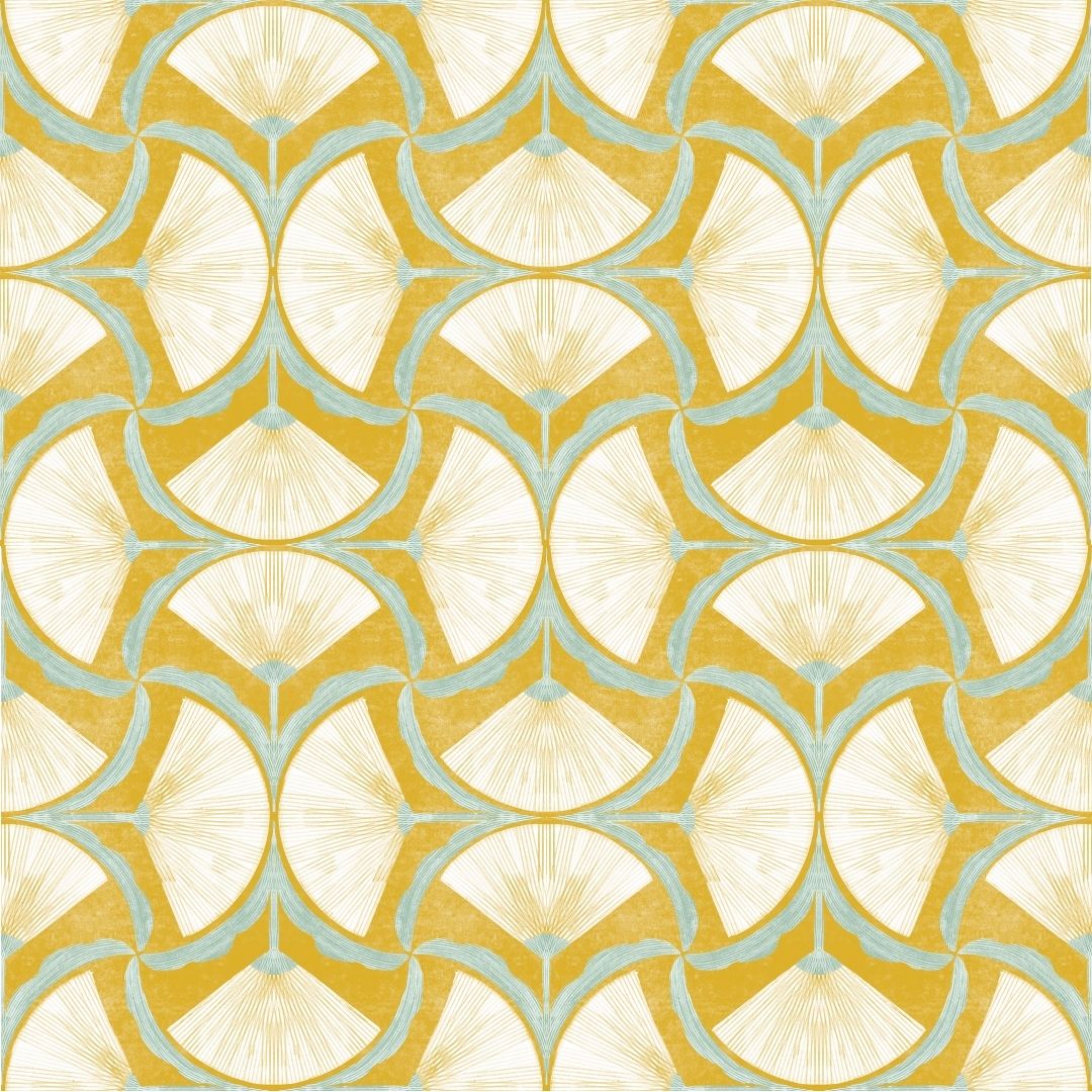Art Deco Fans Mustard