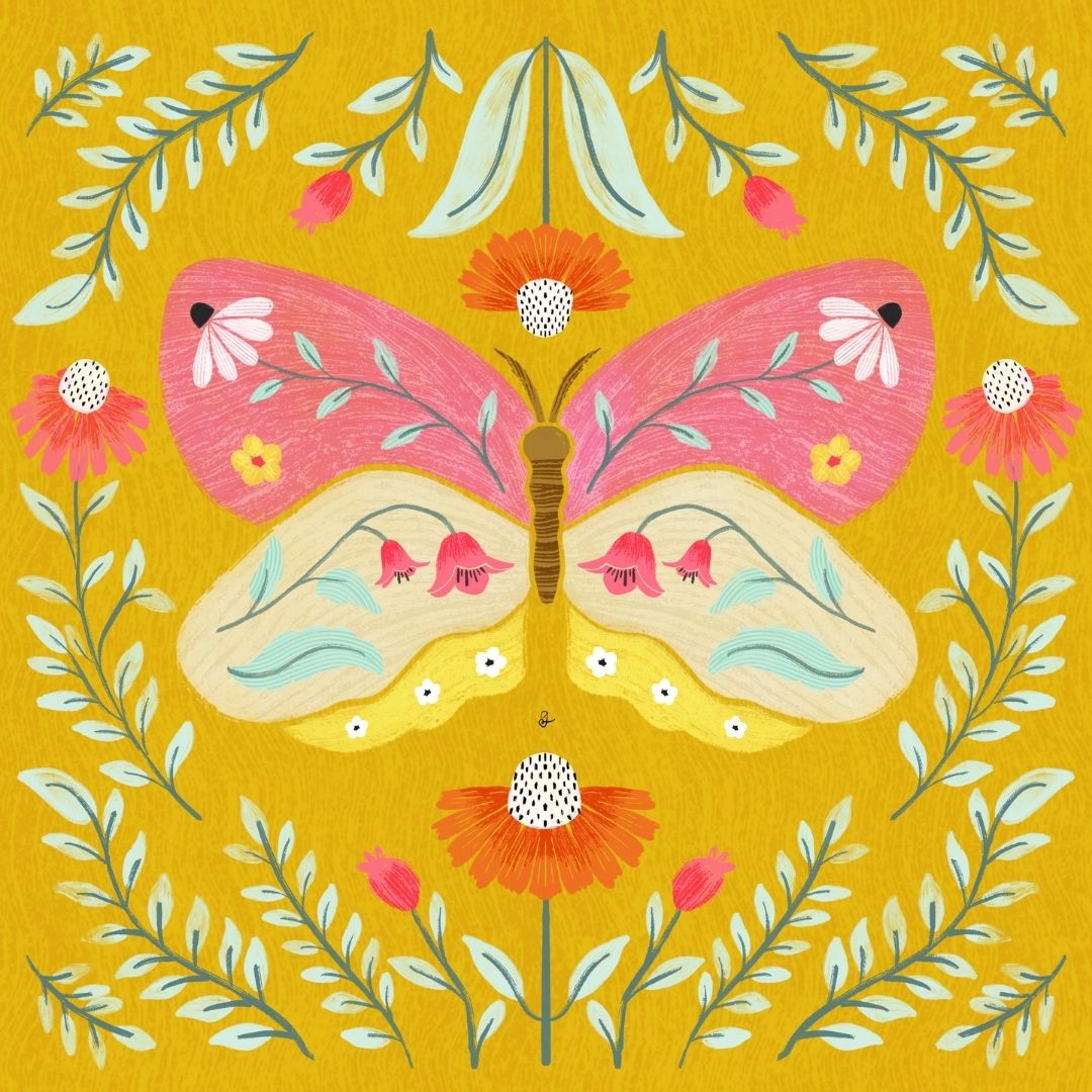 Butterfly Folk Tile