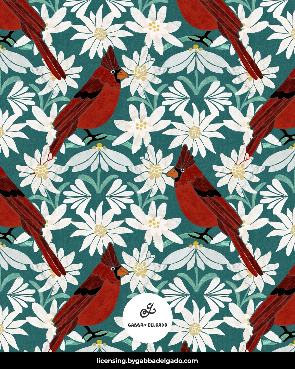 Cardinals And Winter Blooms