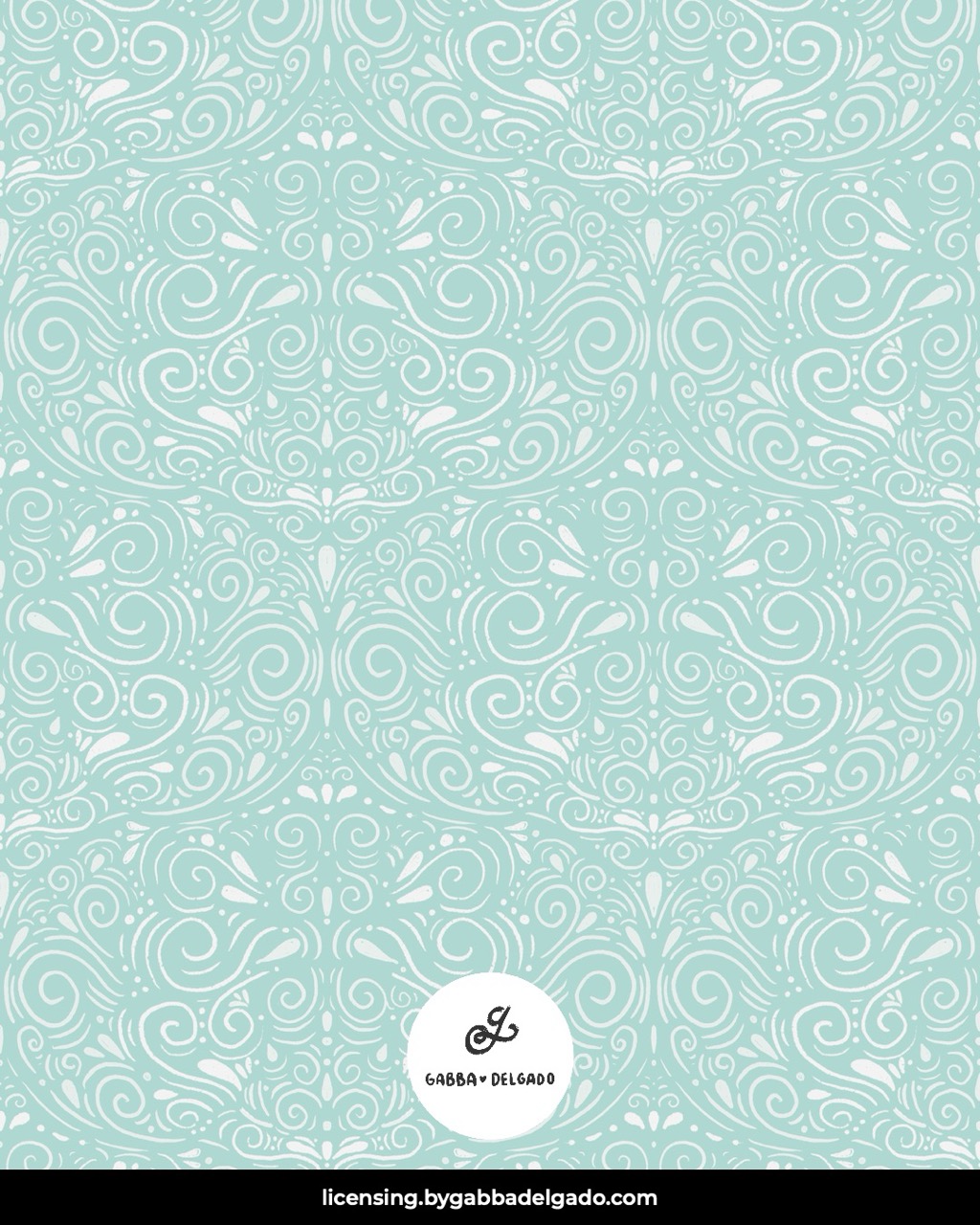 Damask Swirls Mint