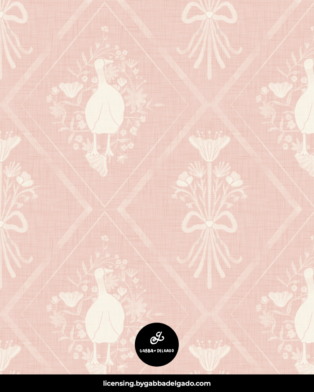 Duck Bow Trellis Blush