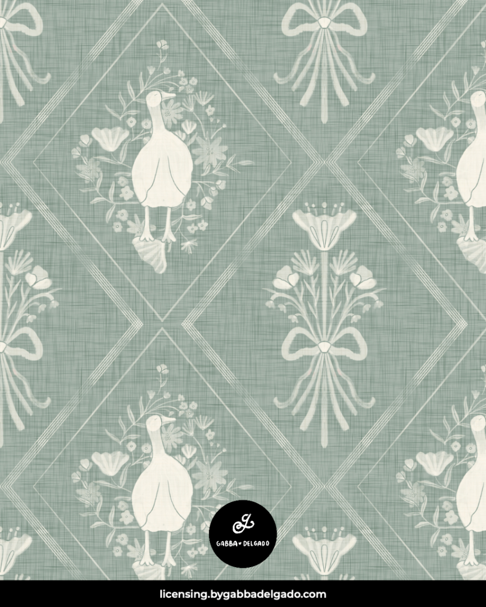 Duck Bow Trellis Sage