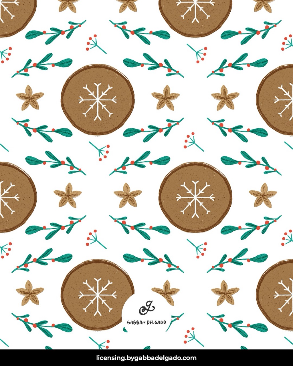 Gingerbread And Mistletoe White