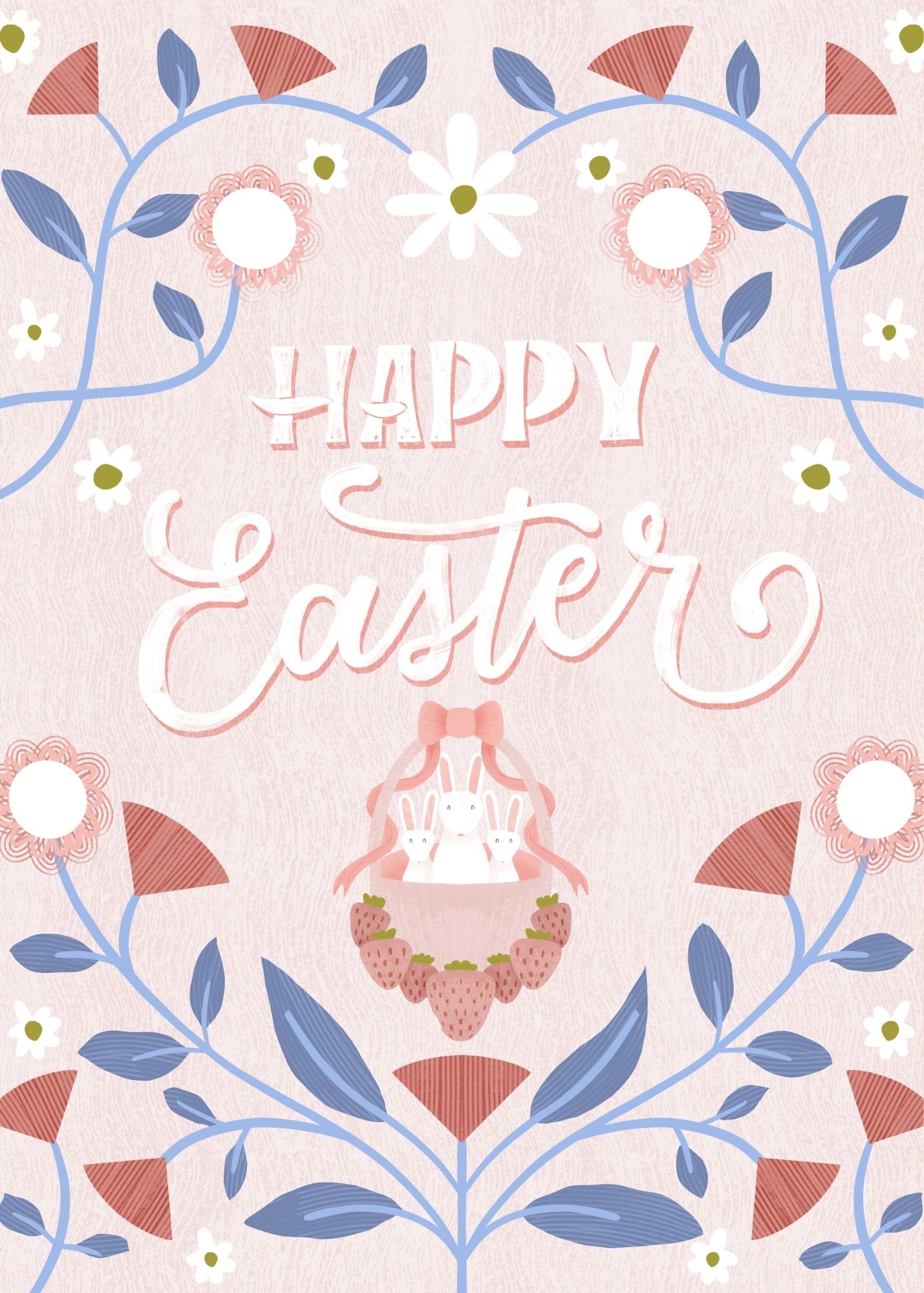 Happy Easter Bunnies Basket
