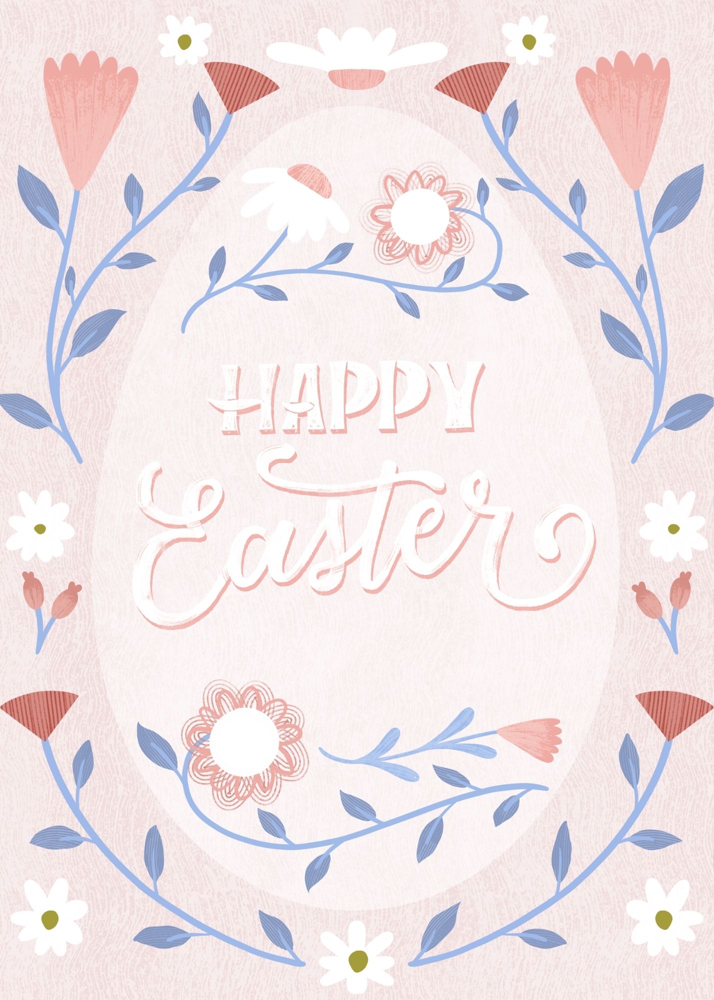 Happy Easter Floral Egg