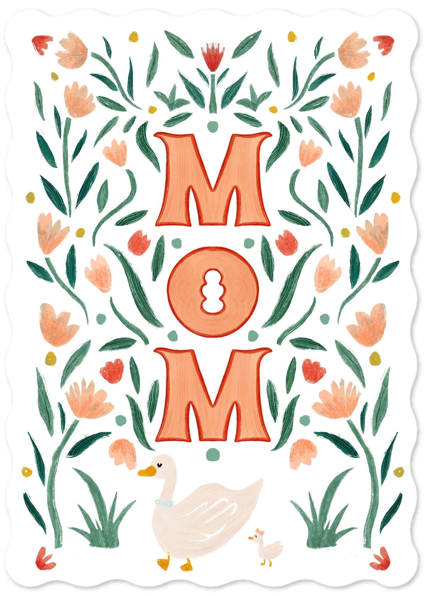 Mom Duck Floral