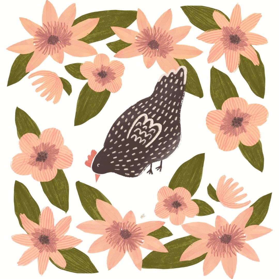 Peach Petal Hen