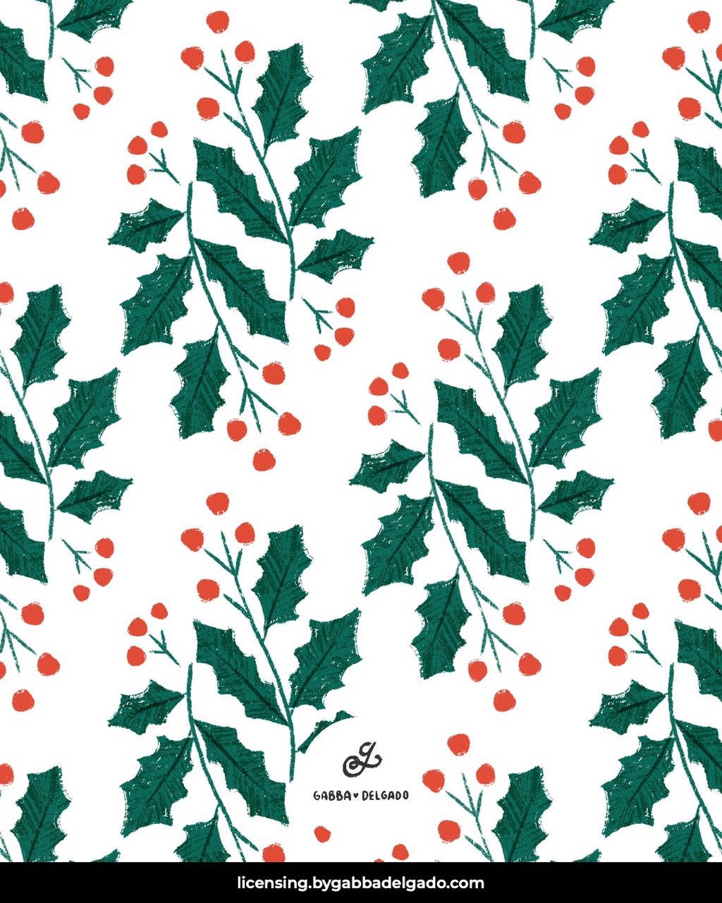Sketched Holly And Berries