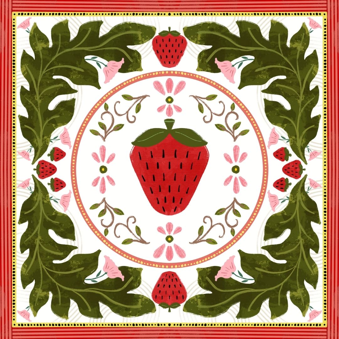 Strawberry Folk Tile