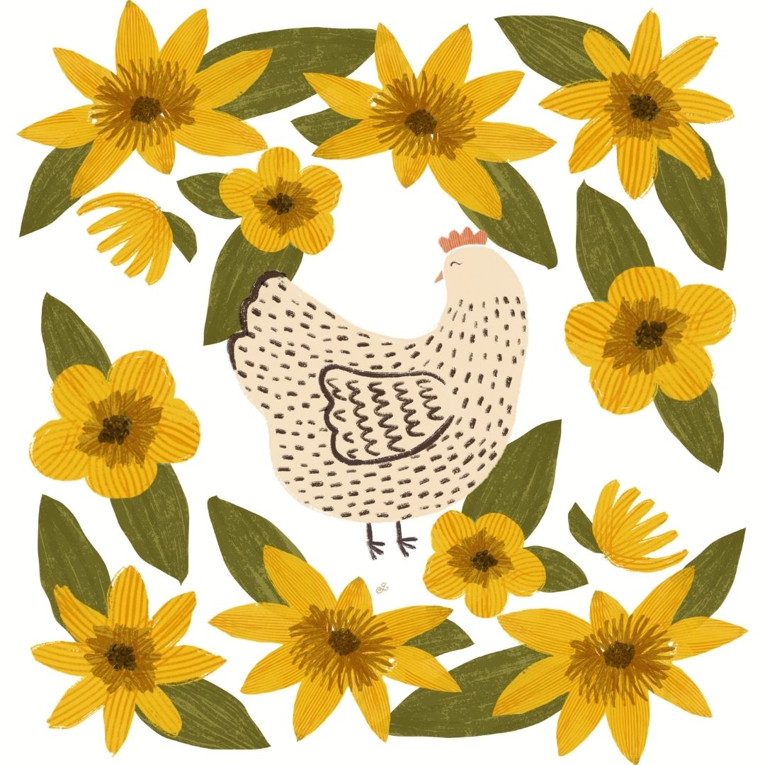 Sunflower Hen