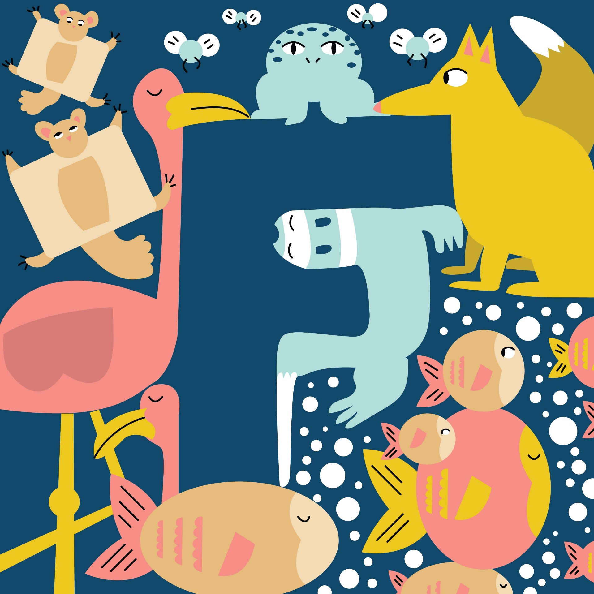 Whimsical Creature Crowd
