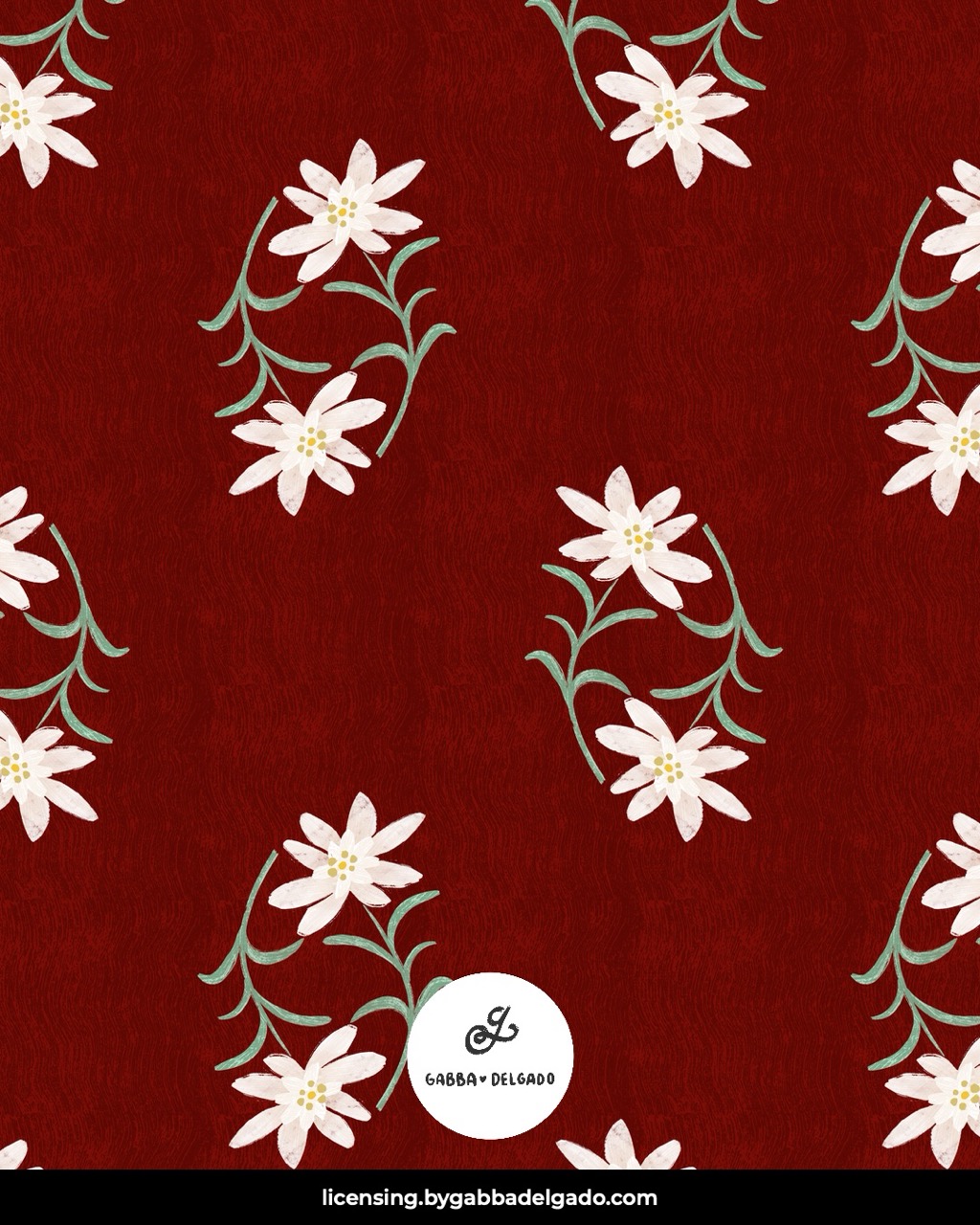 Winter Daisies Crimson